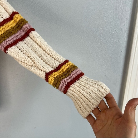 Madewell Striped Diaz Open Cardigan Eyelash Open Cable knit Academia Sz M - Picture 11 of 14